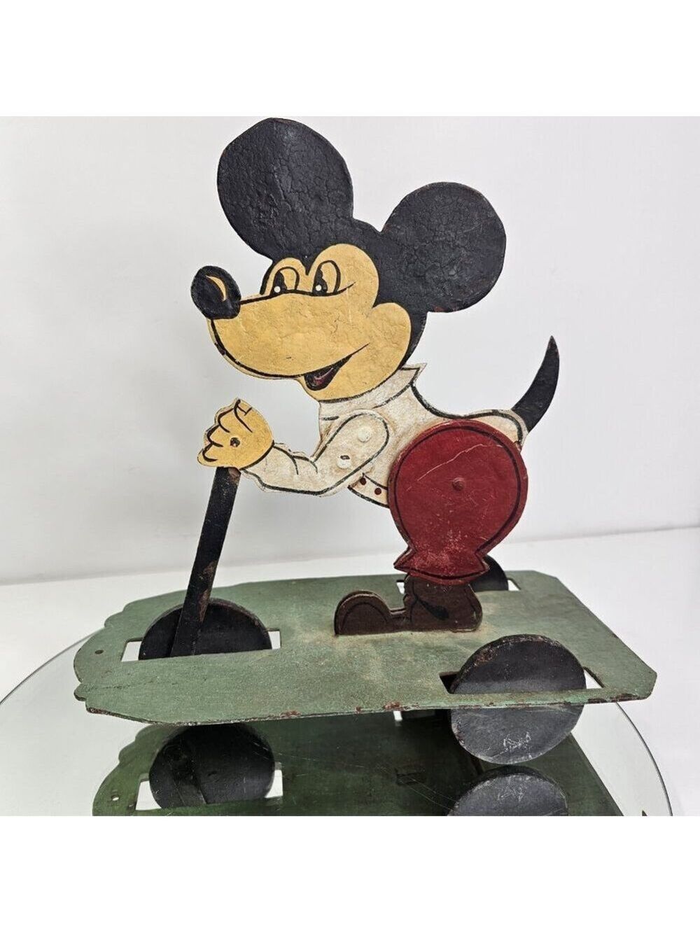 Vintage Mouse Steel Pull Toy LARGE Heavy Steel